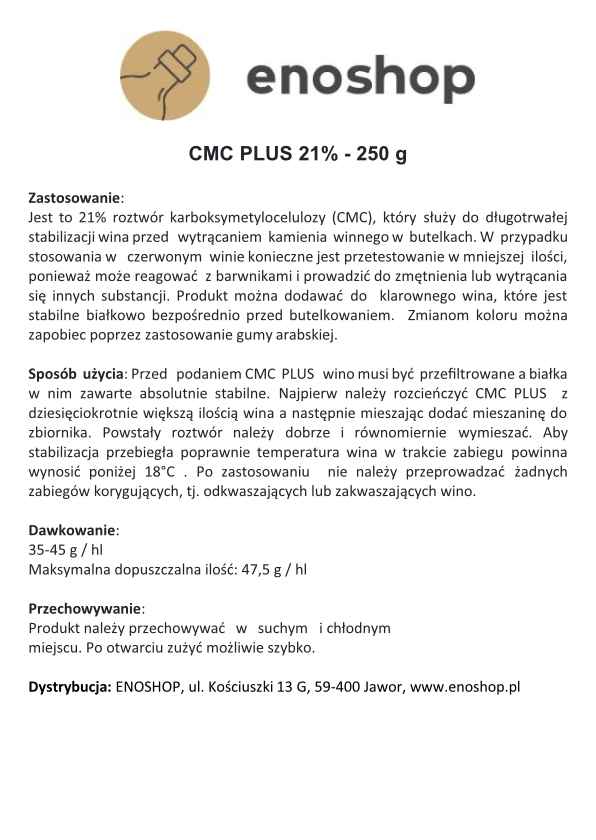 CMC PLUS 21% do stabilizacji wina - 250 g