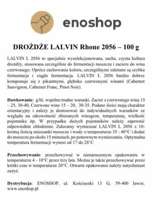 Drożdże LALVIN Rhone 2056 – 100 g