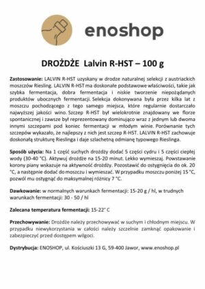 Drożdże LALVIN R-HST - 100 g