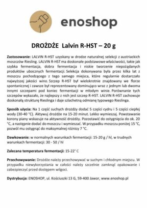 Drożdże LALVIN R-HST - 20 g