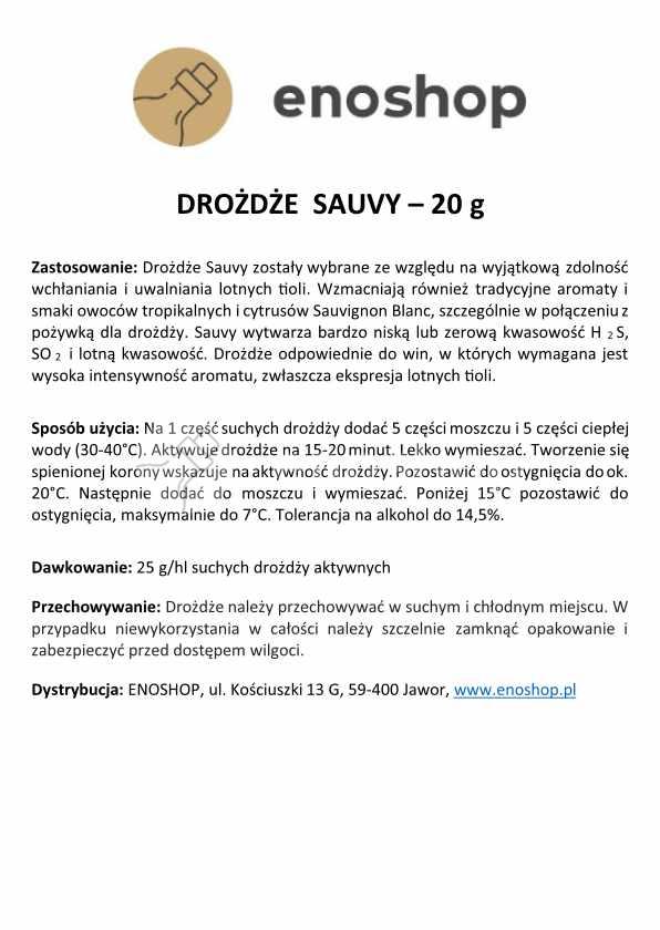 Drożdże Sauvy - 20 g