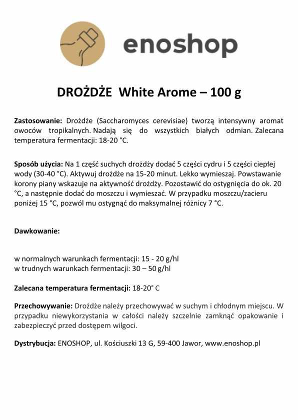 Drożdże WHITE AROME - 100 g