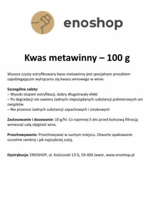 Kwas metawinny 100 g Kwas metawinny 100 g