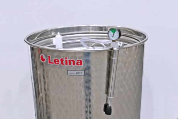 zbiornik LETINA PZ 2000 na wino, cydr, nalewki - kompletnie wyposażony 2 zawory i kranik