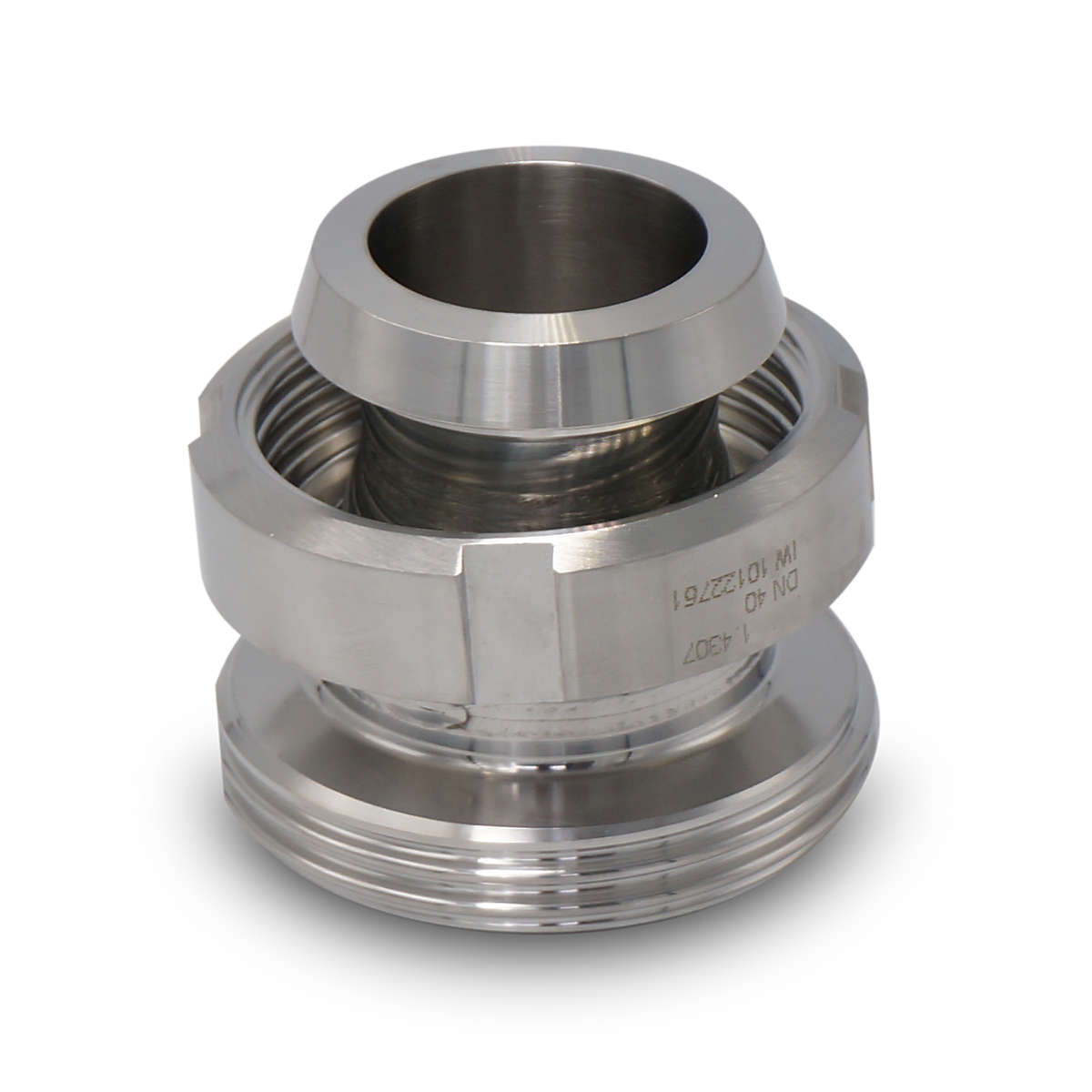 Redukcja DIN 11851 DN50/40 (gwint/stożek+nakrętka) Redukcja DIN 11851 DN50/40 (gwint/stożek+nakrętka)