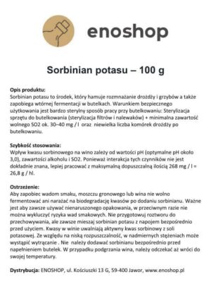 Sorbinian potasu – 100 g