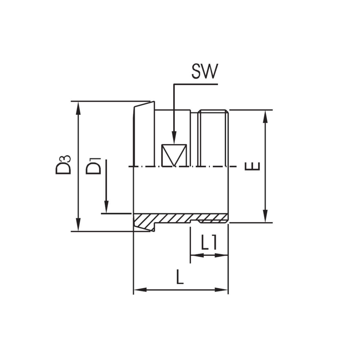 Adapter DIN11851 DN32/1.1/4" BSP (stożek/GZ) Adapter DIN11851 DN32/1.1/4" BSP (stożek/GZ)