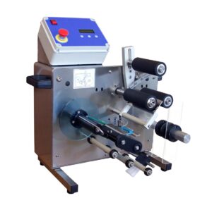 Etykieciarka półautomatyczna FX-10 – z ruchomą rolką dociskową do precyzyjnego etykietowania