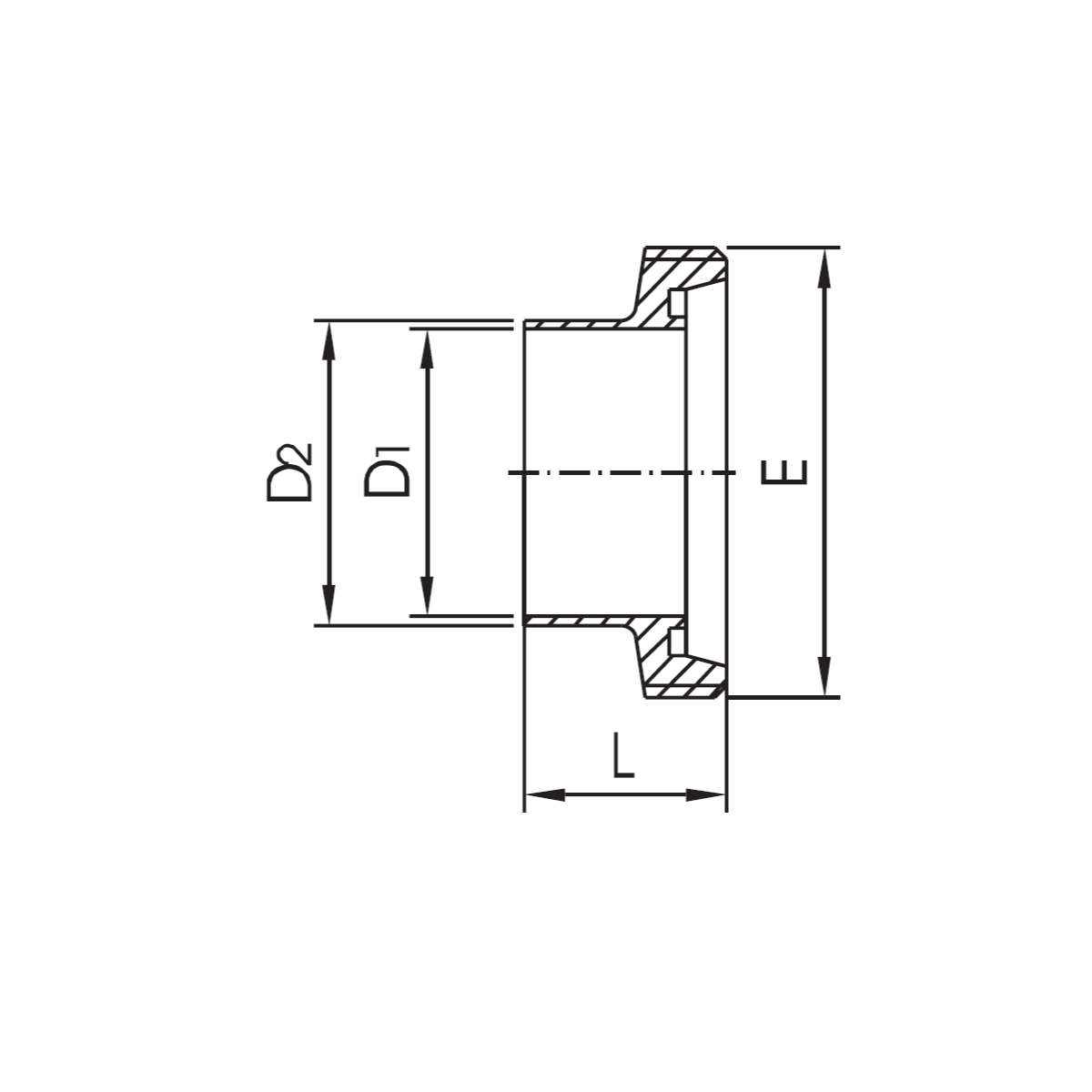 Końcówka gwintowana długa DN40 DIN 11851 - złącze spożywcze Końcówka gwintowana długa DN40 DIN 11851 - złącze spożywcze