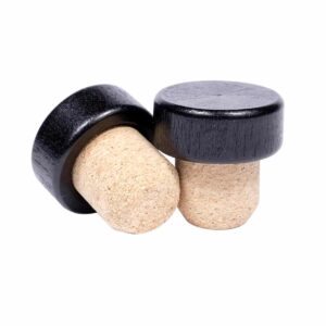Naturalne korki AMORIM TOP SERIES do wódek i destylatów z czarną drewnianą główką 34x14/22,8 mm