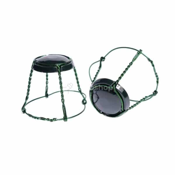 koszyczek do szampana - ciemnozielony z zielonym drutem