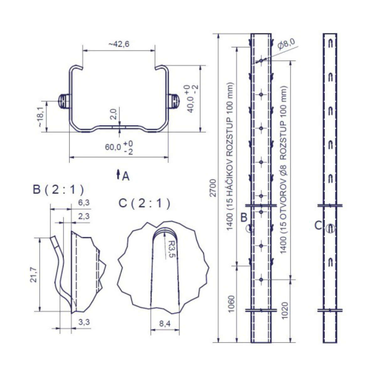 Słupki sadownicze - końcowy - wys. 2,7 m (tylko odbiór osobisty) Słupki sadownicze - końcowy - wys. 2,7 m (tylko odbiór osobisty)