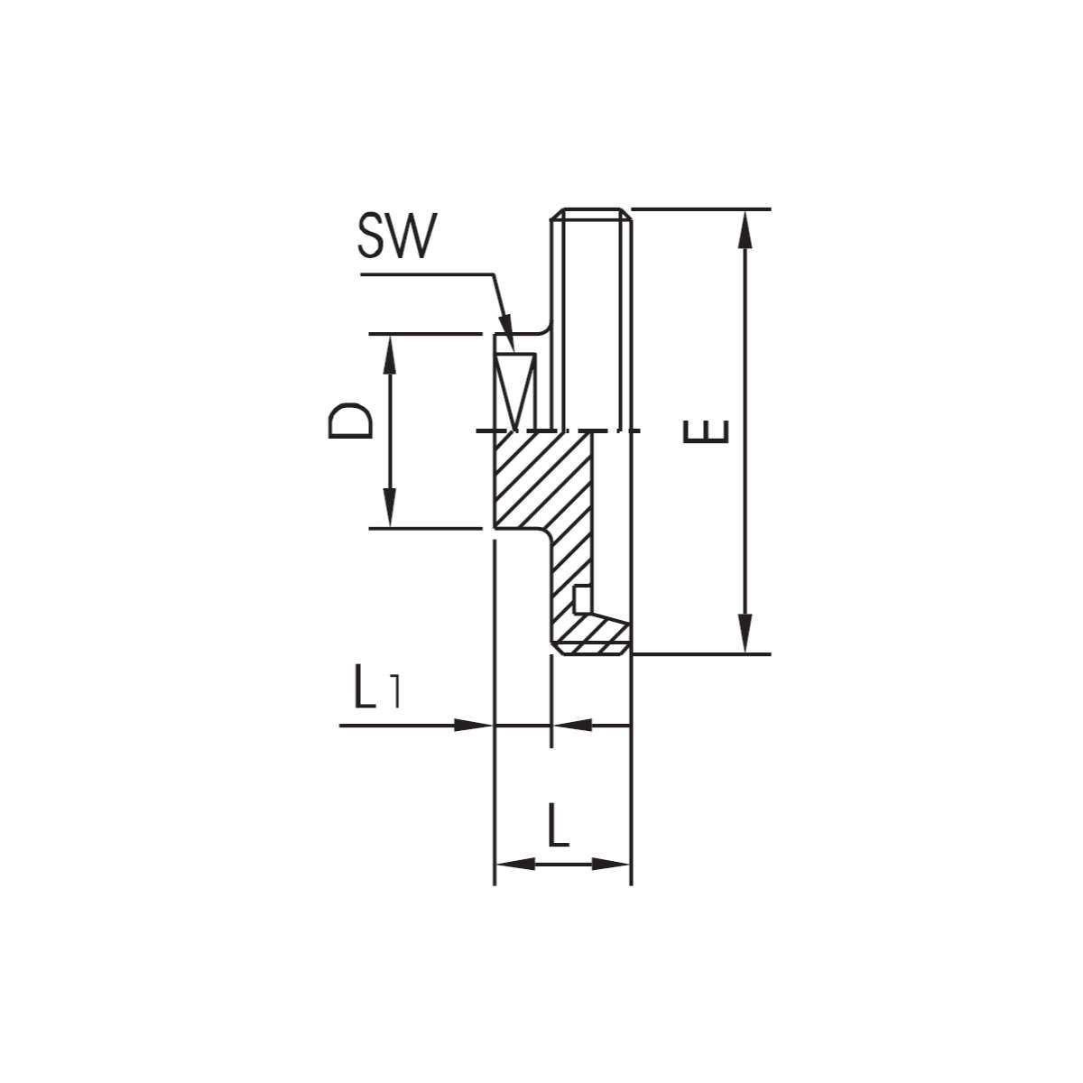 Zaślepka gwintowana DIN11851 DN25 Zaślepka gwintowana DIN11851 DN25